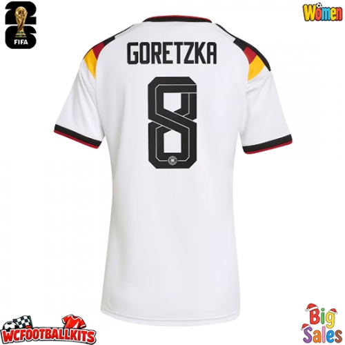 Germany Leon Goretzka #8 Replica Home Stadium Shirt for Women World Cup 2026 Short Sleeve